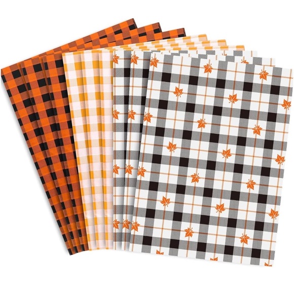 NEW! 🍁90 sheets of Fall PLAID tissue paper🍁14 x 20 inch - Picture 1 of 4